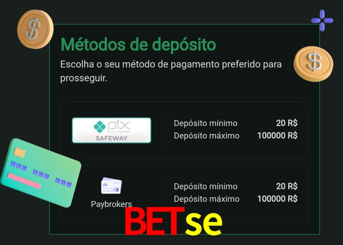 O cassino Betse oferece uma grande variedade de métodos de pagamento